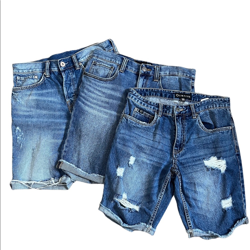 Bundle of 3 Men’s Cut Off Jean Shorts H&M RSQ EMPYRE WAIST 30